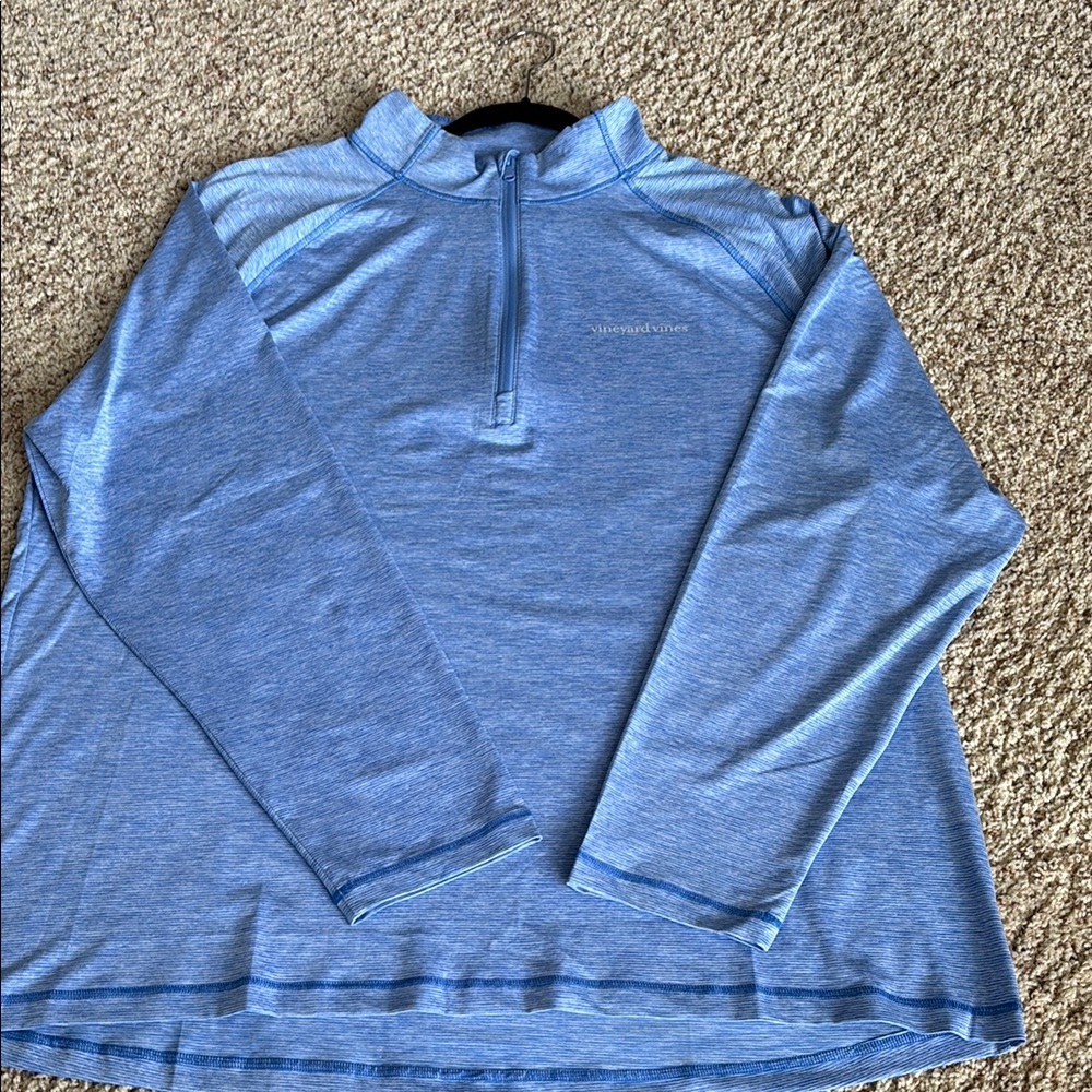 Vineyard Vines Men's Light Blue Quarter-Zip Pullover